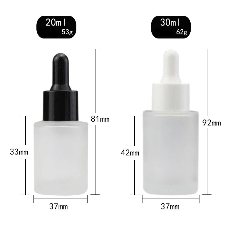 Sunshine Personal Care Frosted Cosmetic Glass Essential Oil Bottle 20ml 30ml 40ml 50ml 60ml 80ml Glass Bottle With Dropper